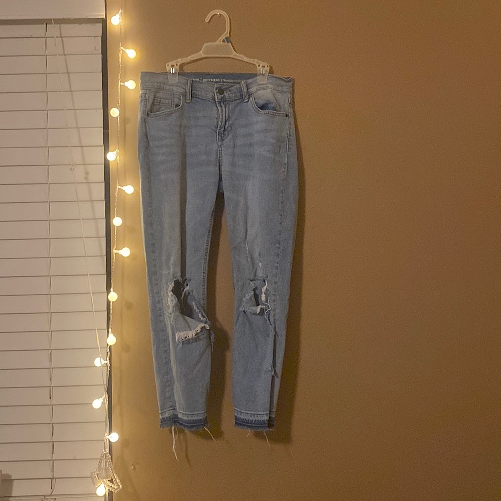 Women’s light wash distressed old navy boyfriend jeans
